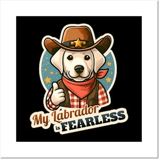 Cowboy Labrador Retriever Posters and Art